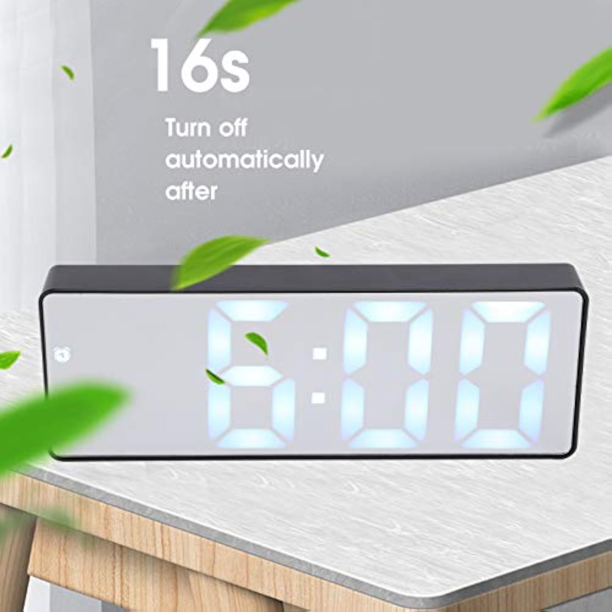 Set of 2 Mute Operation Digital Clock for Bedroom